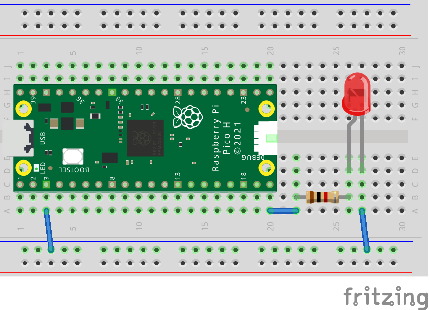 Raspberry Pi Pico入門 – 3】LEDを追加してLチカ | CoTechWorks