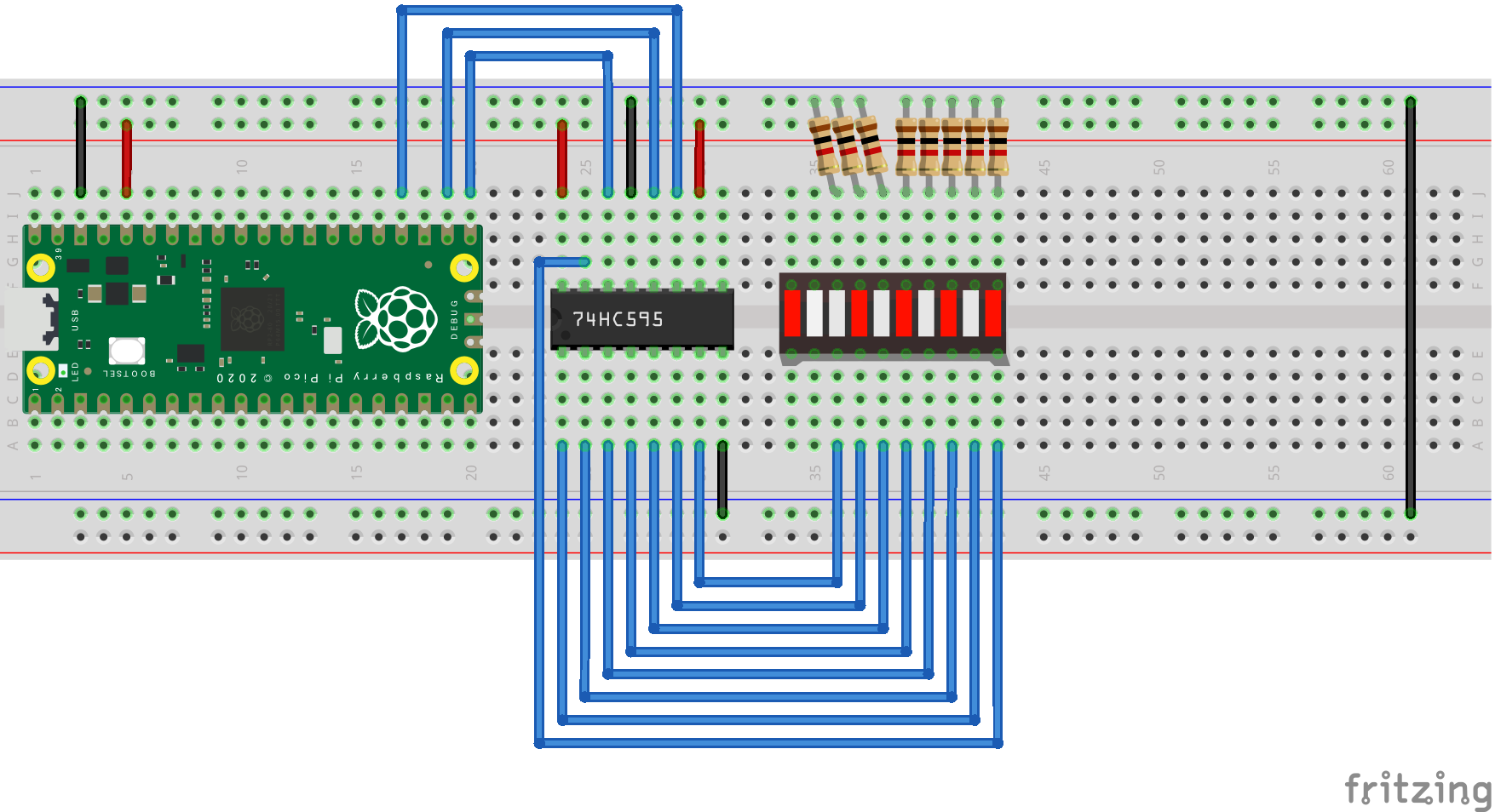 Raspberry Pi Pico入門 – 20】シフトレジスタを使ってみる